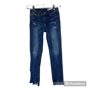AG Adriano Goldschmeid Blue Denim The Kate Slim Straight Distressed Jeans 12